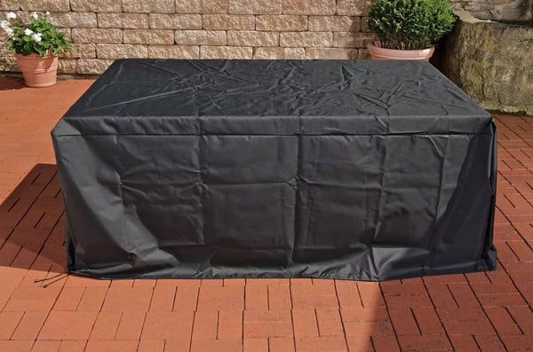 Vandafvisende havemøbelovertræk i plast til Sierra-sæt - Sort, 208x157x75 cm