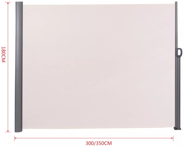 Lovington Näkösuoja 180x300 cm, Kermansävyinen, Alumiini- ja Polyesterirunkoinen, UV-suojattu