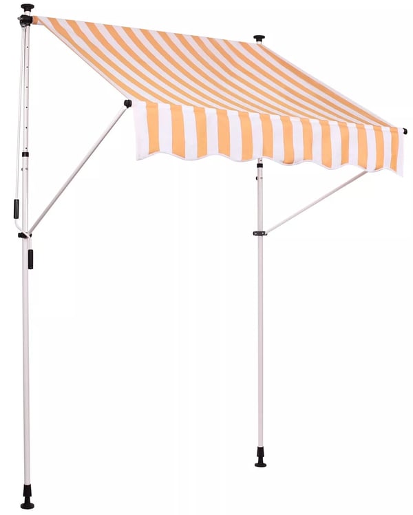 Westerly klämmarkis 350x120 cm, vit/gul polyesterväv med stålrörsram