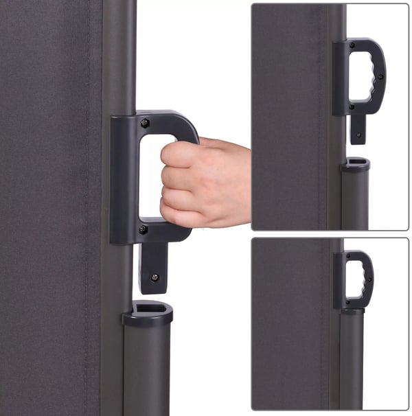 Lovington Antracit 280 g/m² Polyester Læskærm med Aluminiumsstel - 300 x 180 cm
