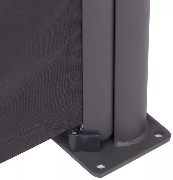 Lovington Antracit 280 g/m² Polyester Læskærm med Aluminiumsstel - 300 x 180 cm