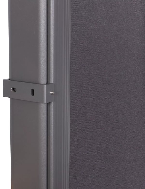 Lovington Antracit 280 g/m² Polyester Læskærm med Aluminiumsstel - 300 x 180 cm