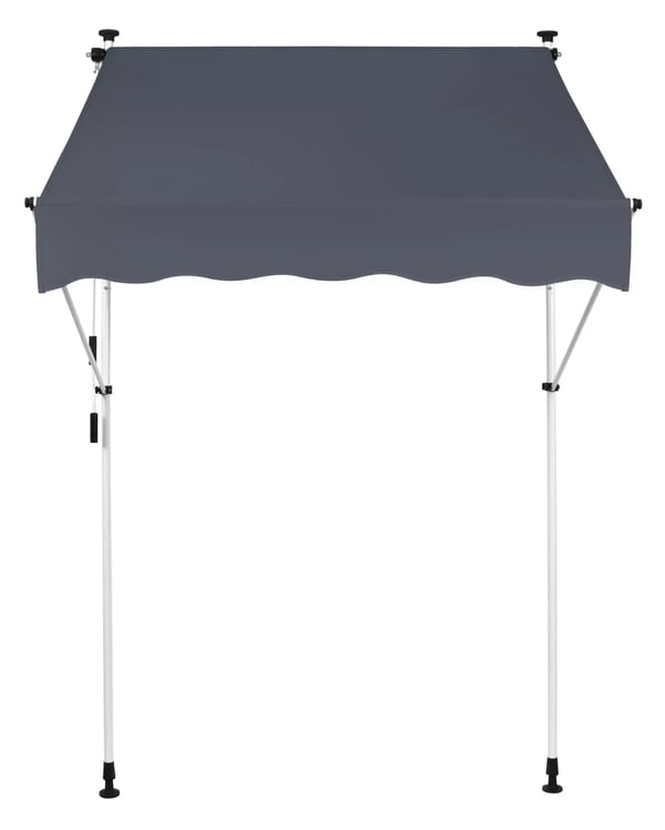 Westerly 250x120 cm Klemme Markise - Antracit Stof, Stålrørsramme, UV50+ Klassificeret