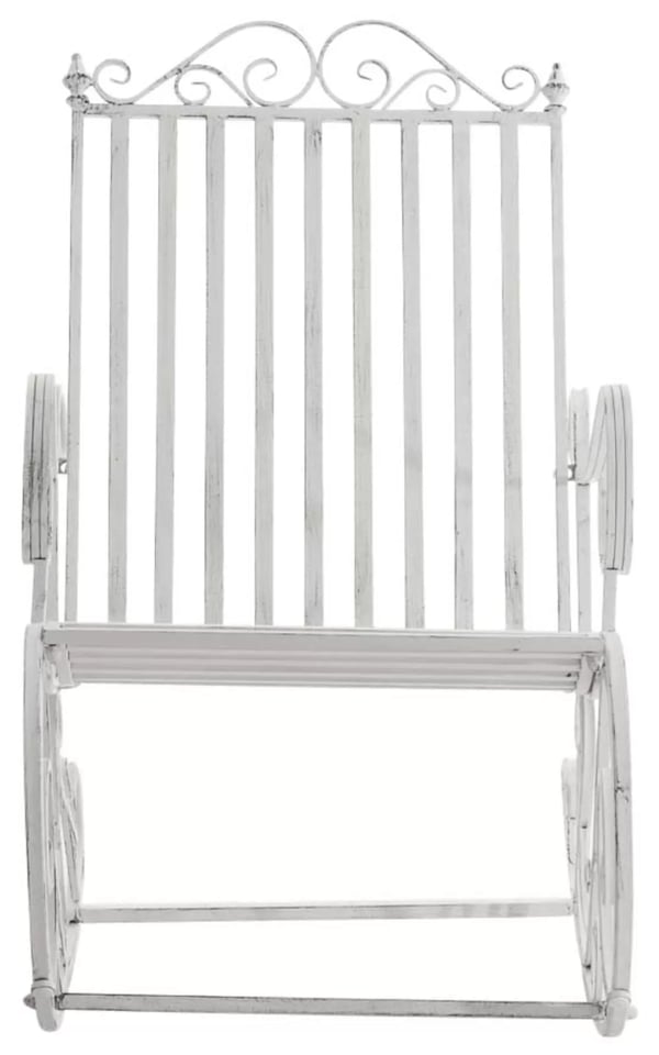 2 kpl. antiikkivalkoinen metallinen Smilla-keinutuoli, 94x56x90cm