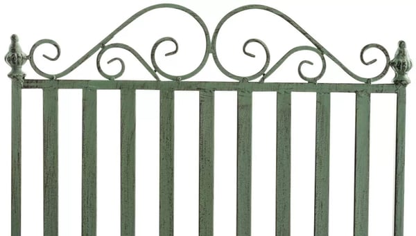 Sæt med 2 antikke grønne Smilla gyngestole i metal til have/terrasse/indendørs brug