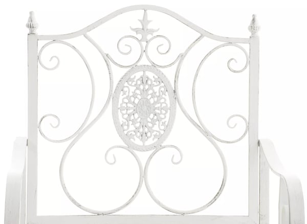 Sæt med 2 antikhvide Art Nouveau metal havestole