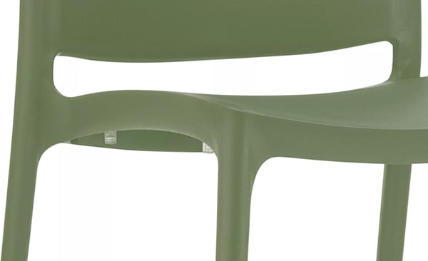 Set med 2 Maya-stolar - Olivplast, stapelbar, UV- & vattenresistent