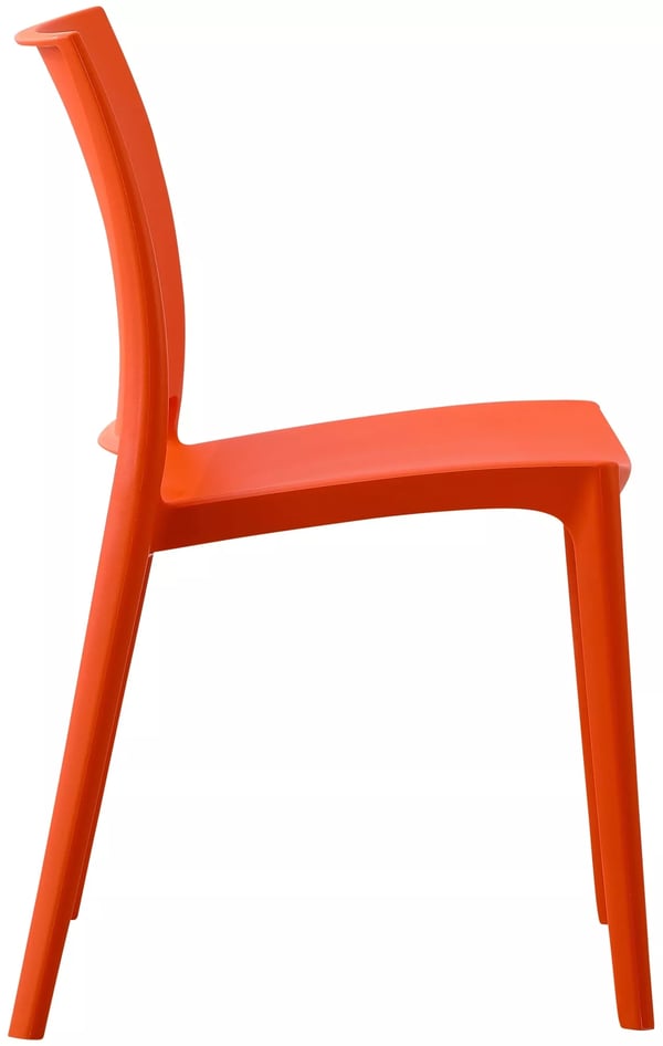 Set med 2 stapelbara utomhusstolar i plast, orange