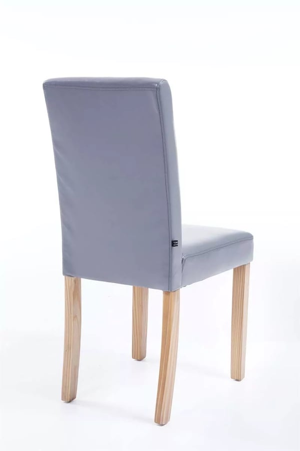 Ina Grå Matstol med Konstlädersits och Träben - Modern Komfort