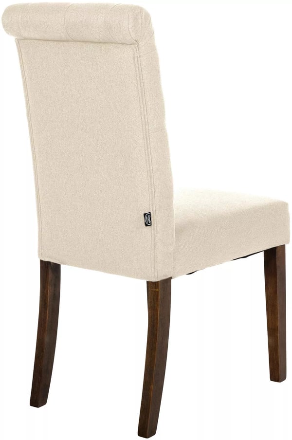 Lisburn cremefarvet stof spisestol med træramme