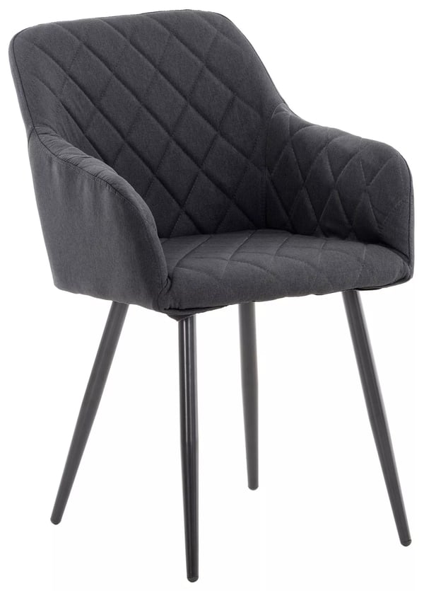 Shila stof spisebordsstol med metalstel - sort