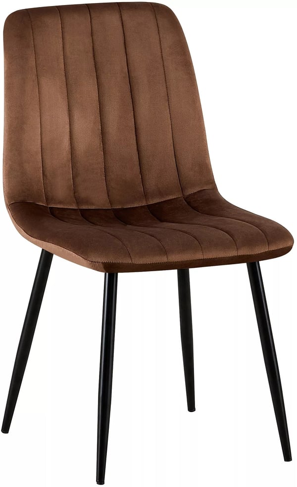 Dijon Brun Fløjl Spisestol med Metalramme, 150 kg Bæreevne, 45x53x88cm Dijon Brun Fløjl Spisestol med Metalramme, 150 kg Bæreevne, 45x53x88cm