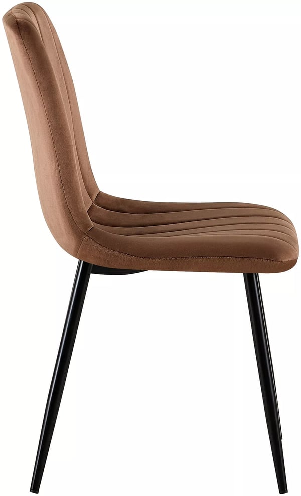 Dijon Brun Fløjl Spisestol med Metalramme, 150 kg Bæreevne, 45x53x88cm