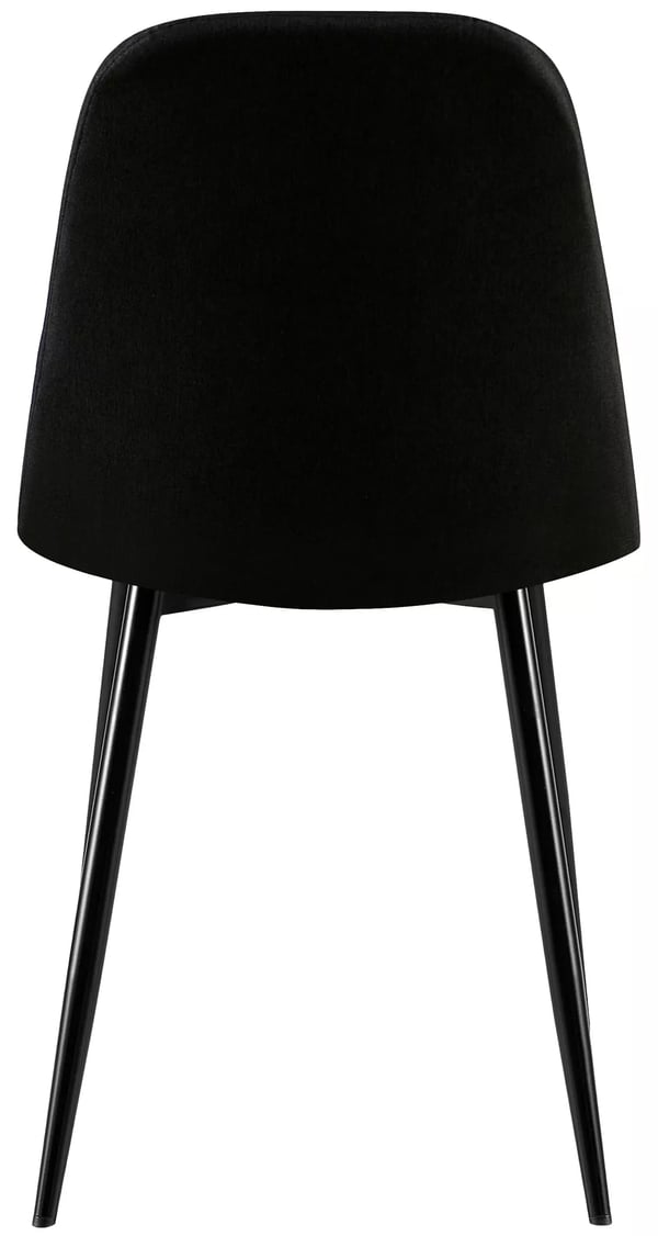 Giverny Sort Metal Spisebordsstol med Komfortabelt Ryglæn, Moderne og Elegant til Spisestuer og Køkkener (54x44x88 cm)