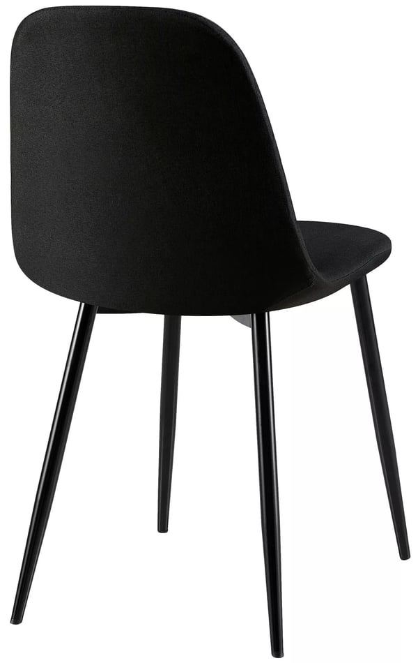 Giverny Sort Metal Spisebordsstol med Komfortabelt Ryglæn, Moderne og Elegant til Spisestuer og Køkkener (54x44x88 cm)