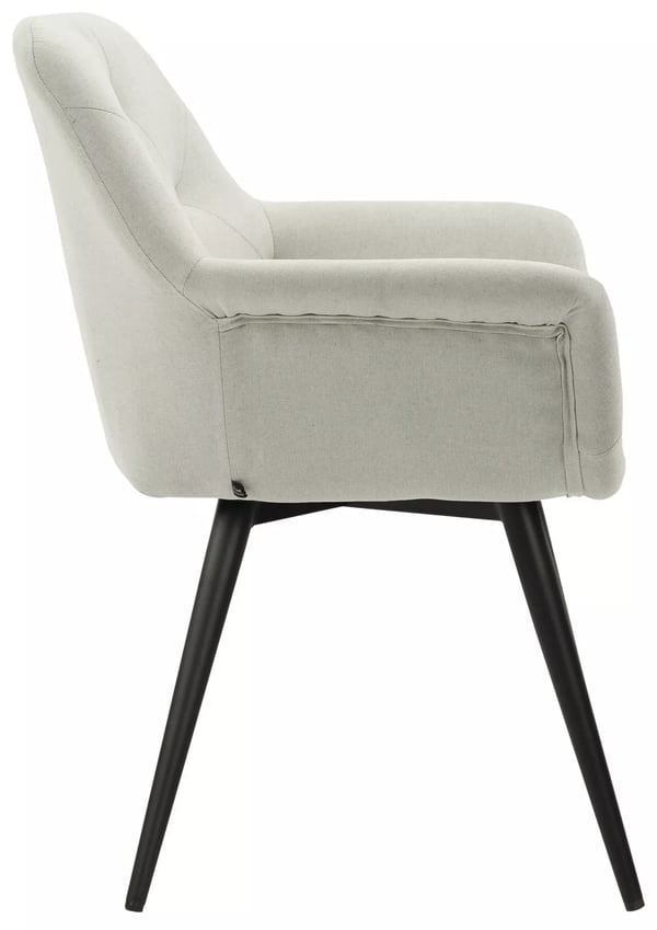 Langford Ruokatuoli Kangas Beige Metalli Jalusta