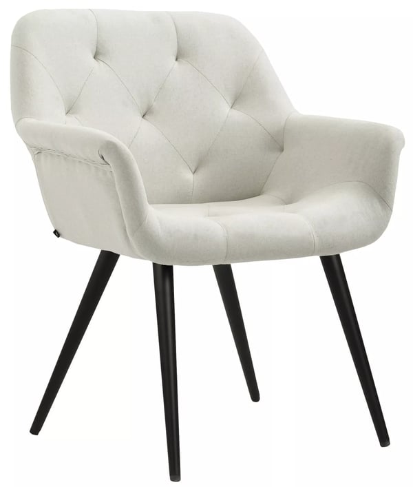 Beige Langford stof spisebordsstol med metalfod