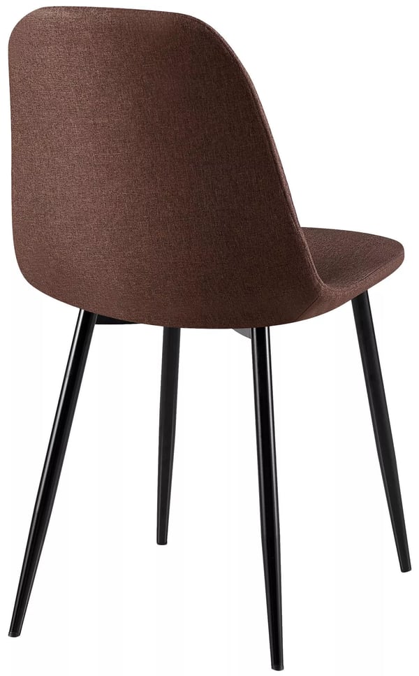 Giverny Set med 4 bruna matstolar i tyg med svarta metallramar