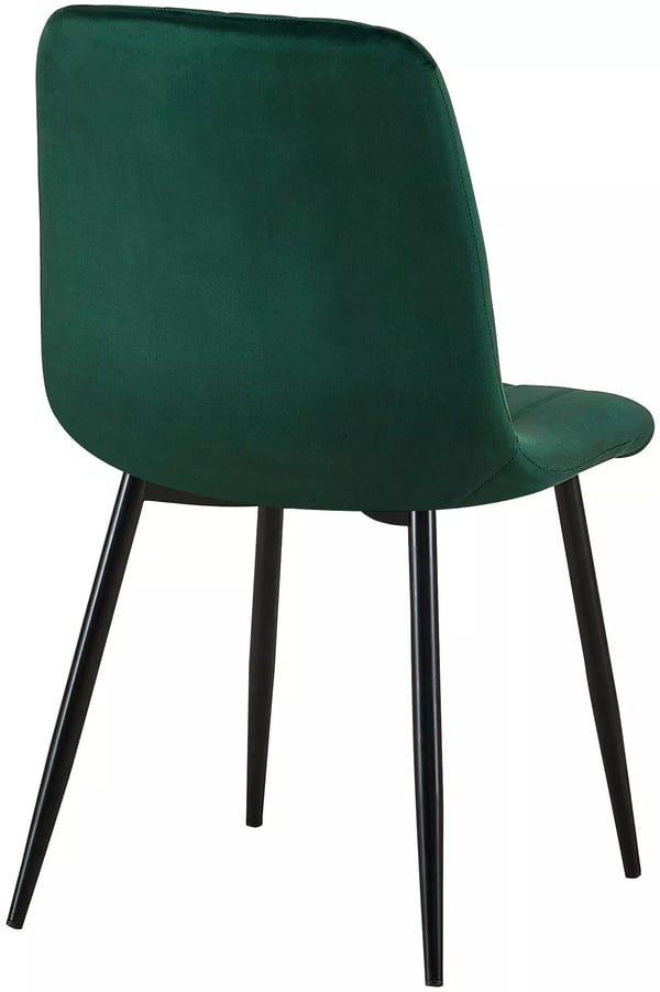 Sæt med 4 grønne velourstole med metalstel