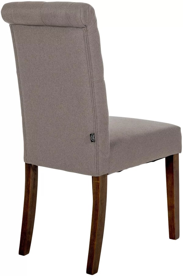 Sæt med 2 Lisburn stofspisebordsstole - Taupe, træramme