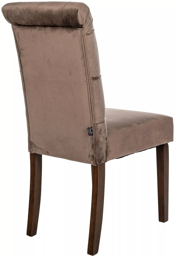 Lisburn samettiset ruokatuolit, 2 kpl, ruskea, puujalusta