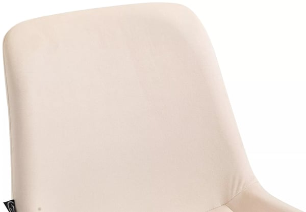 Victoria ruokapöydän tuolit, 4 kpl, sametti, kerma, mattamusta metallirunko