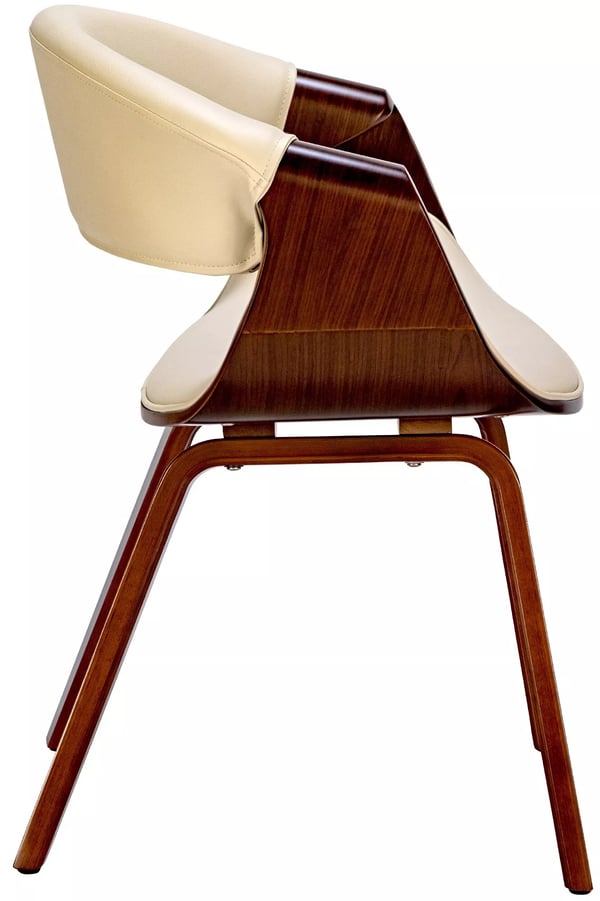 Foley Keinonahkainen Ruokap'yt'n Tuoli (Walnut/Cream)