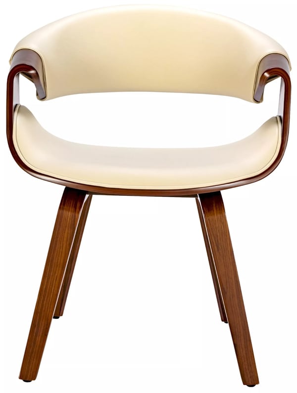 Foley Keinonahkainen Ruokap'yt'n Tuoli (Walnut/Cream)