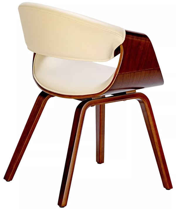 Foley Keinonahkainen Ruokap'yt'n Tuoli (Walnut/Cream)