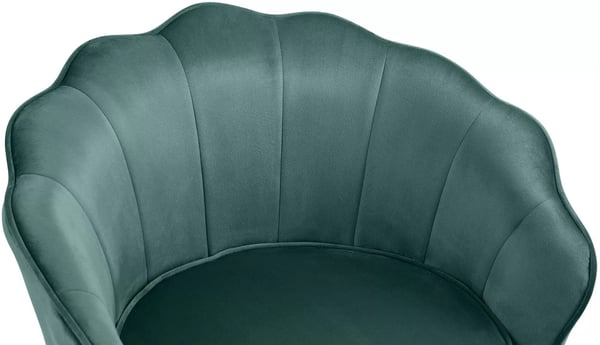 Rosita samettituoli kultaisilla metallijaloilla, vihreä
