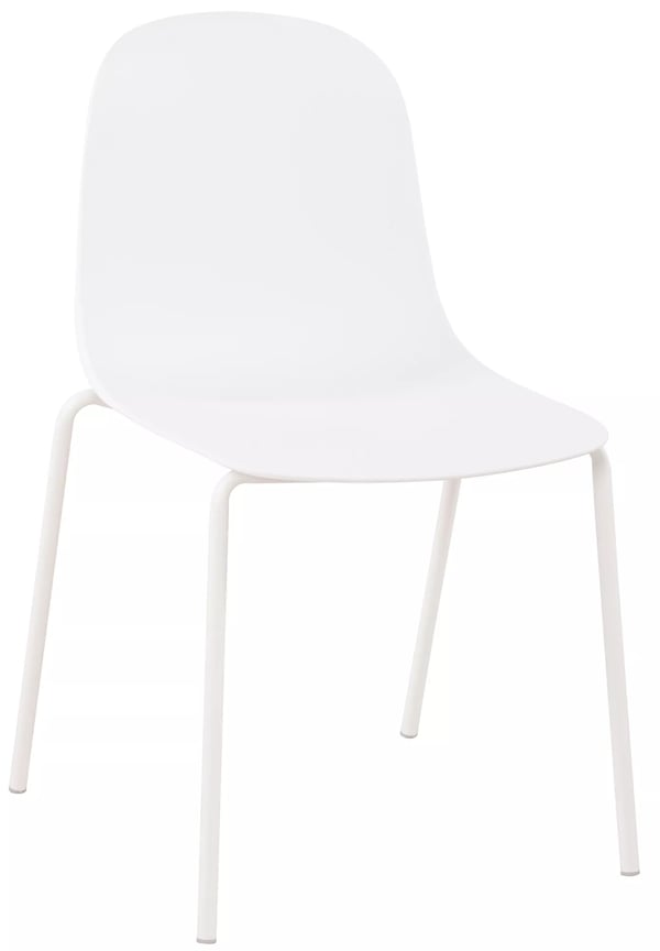 Stabelstol Hardin - Hvid polypropylensæde med pulverlakeret stålramme, UV- og vejrbestandig