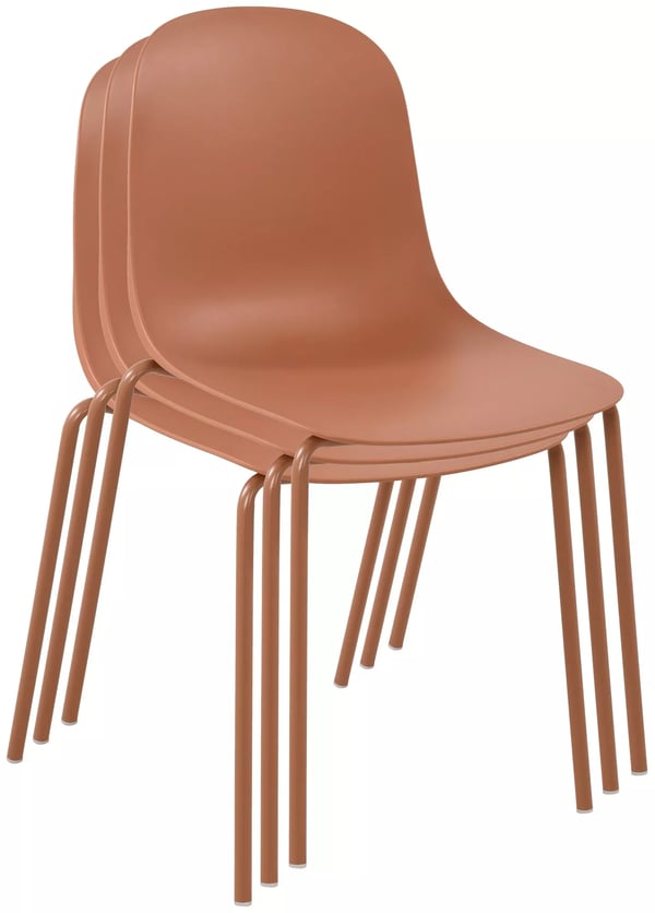 Hardin Stabelstol - Terracotta Polypropylen Sæde, Pulverlakeret Stålramme