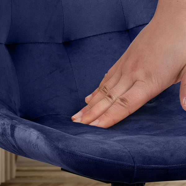 Merna ruokapöydäntuoli, tummansininen sametti, mattamusta metallirunko