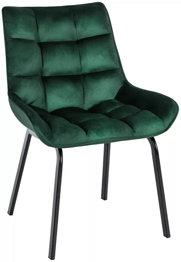 Green Saranda samettituoli matta mustalla metallirungolla