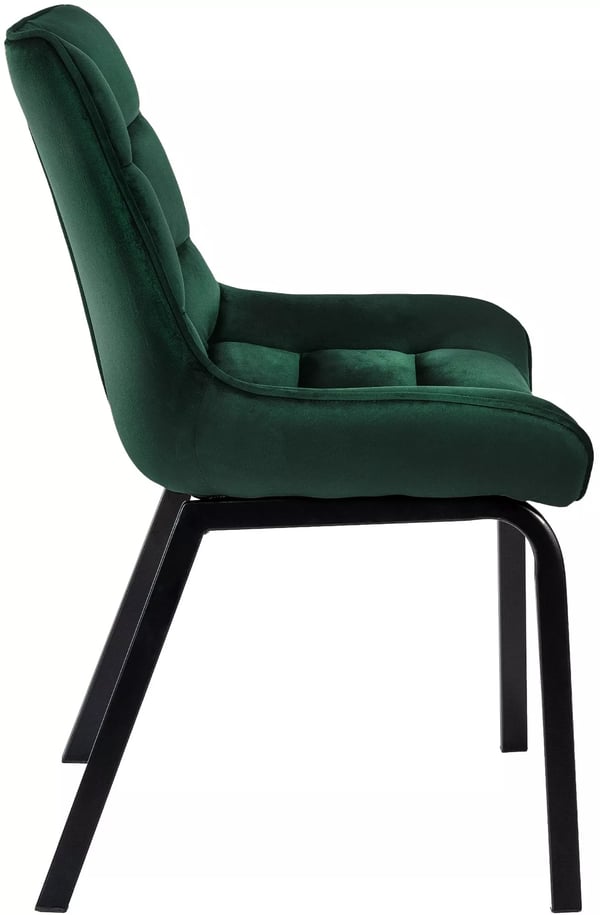 Green Saranda samettituoli matta mustalla metallirungolla
