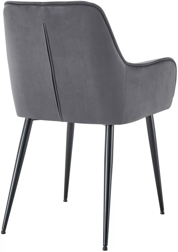 Ferndale Mørkegrå Fløjl Spisestuestol med Metalramme, 62x58x86 cm