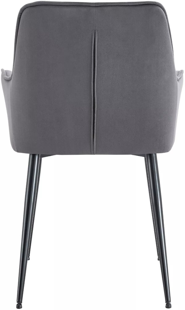 Ferndale Mørkegrå Fløjl Spisestuestol med Metalramme, 62x58x86 cm