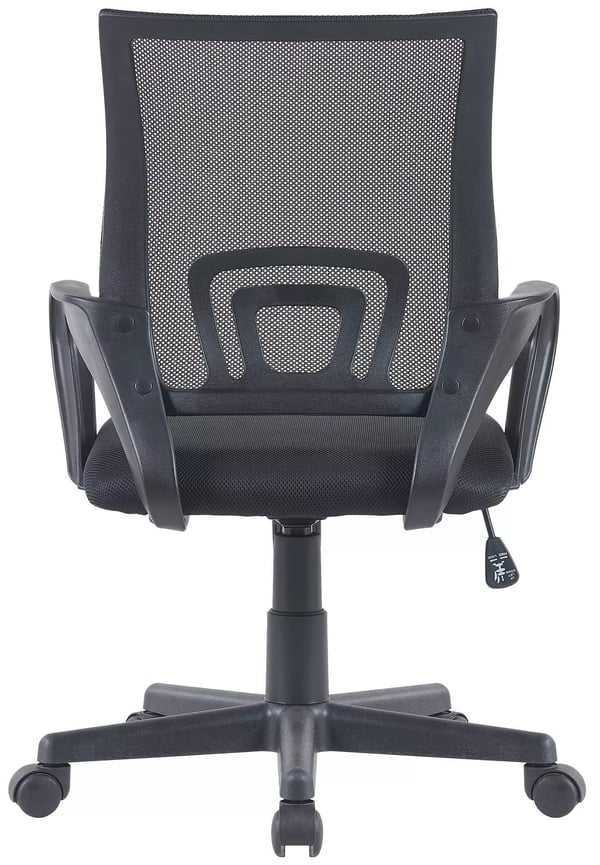 Genius Ergonomisk Kontorstol med Netryg, Justerbar Højde, Vippemekanisme og Holdbar Plastramme - Sort