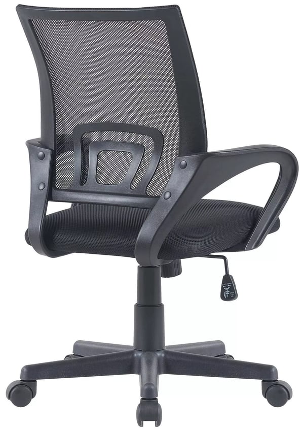 Genius Ergonomisk Kontorstol med Netryg, Justerbar Højde, Vippemekanisme og Holdbar Plastramme - Sort