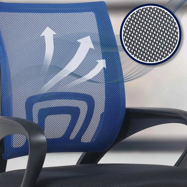 Työtuoli Genius sininen, verkkoverhoilu - ergonominen ja säädettävä