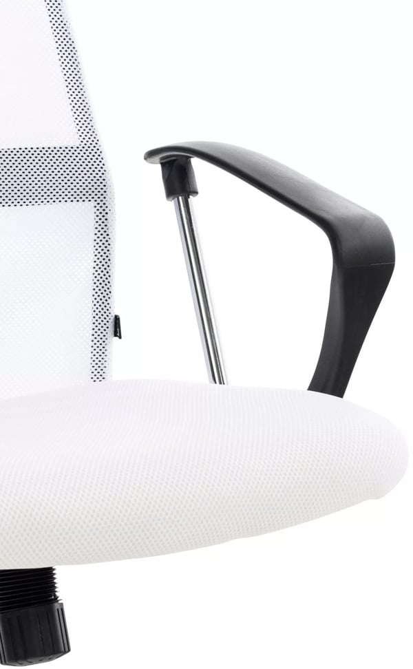 Ergonomisk kontorstol Washington, hvid kunstlæder, krom-look metalstel