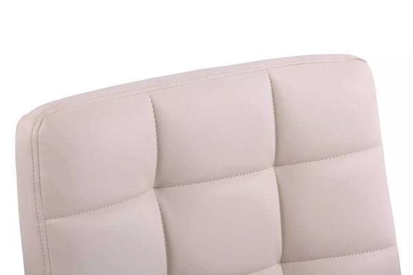 Deli Cream Faux Læder Kontorstol med Krom-look Metalstel