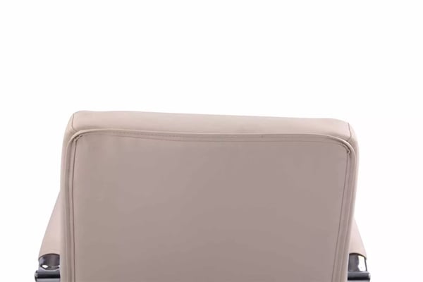 Deli Cream Faux Læder Kontorstol med Krom-look Metalstel