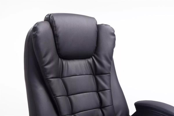 Thor Executive Kontorstol, Sort Kunstlæder med Krom Metalbase, Ergonomisk og Justerbar, Vippemekanisme, 150 kg Maks. Belastning