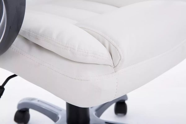 Stor Bern Hvid Kontorstol - Kunstlæder, Plastikfod, 150 kg Kapacitet