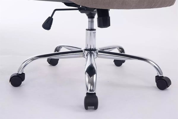 BIG Vancouver kontorstol - XXL stofpolstring, ergonomisk, taupe, metalramme i kromlook, maks. belastning 235 kg