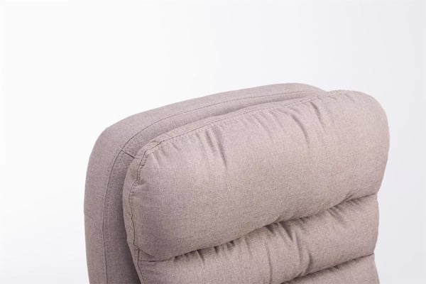 BIG Vancouver kontorstol - XXL stofpolstring, ergonomisk, taupe, metalramme i kromlook, maks. belastning 235 kg