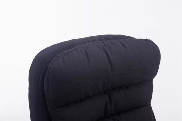 BIG Vancouver stofkontorstol (XXL) - Sort, krom-look metalramme, op til 235 kg