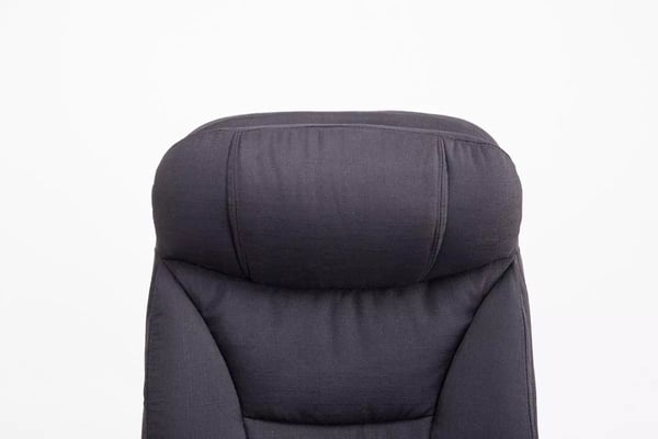 XL Toimistotuoli Troy - Kangas, Musta, Kromi-ilmeinen Metallirunko, Ergonominen, Jopa 160kg Kantavuus