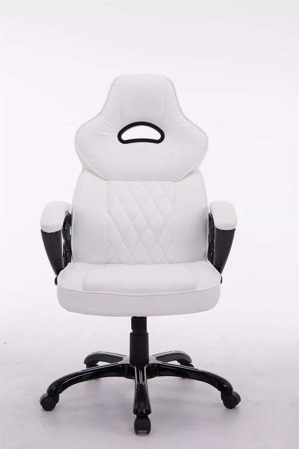 BIG XXX kontorstol, hvid kunstlæder, plaststel, ergonomisk, 180 kg bæreevne, XXL størrelse